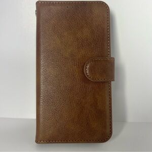 CAVOKAS Leather Wallet Case Samsung Galaxy S21 Ultra Brown Flip Phone Cover